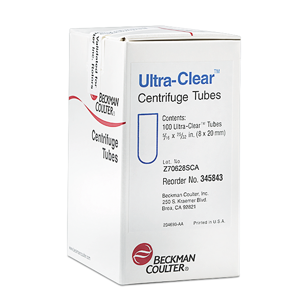 345843_450 µL Open-Top Thinwall Ultra-Clear Tube, 8 x 20mm - 100Pk