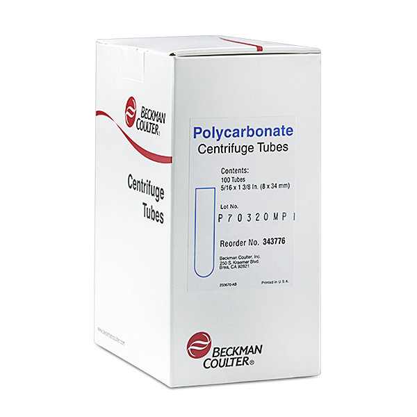 343776_0.5 mL Open-Top Thickwall Polycarbonate Tube, 34 x 8mm - 100Pk